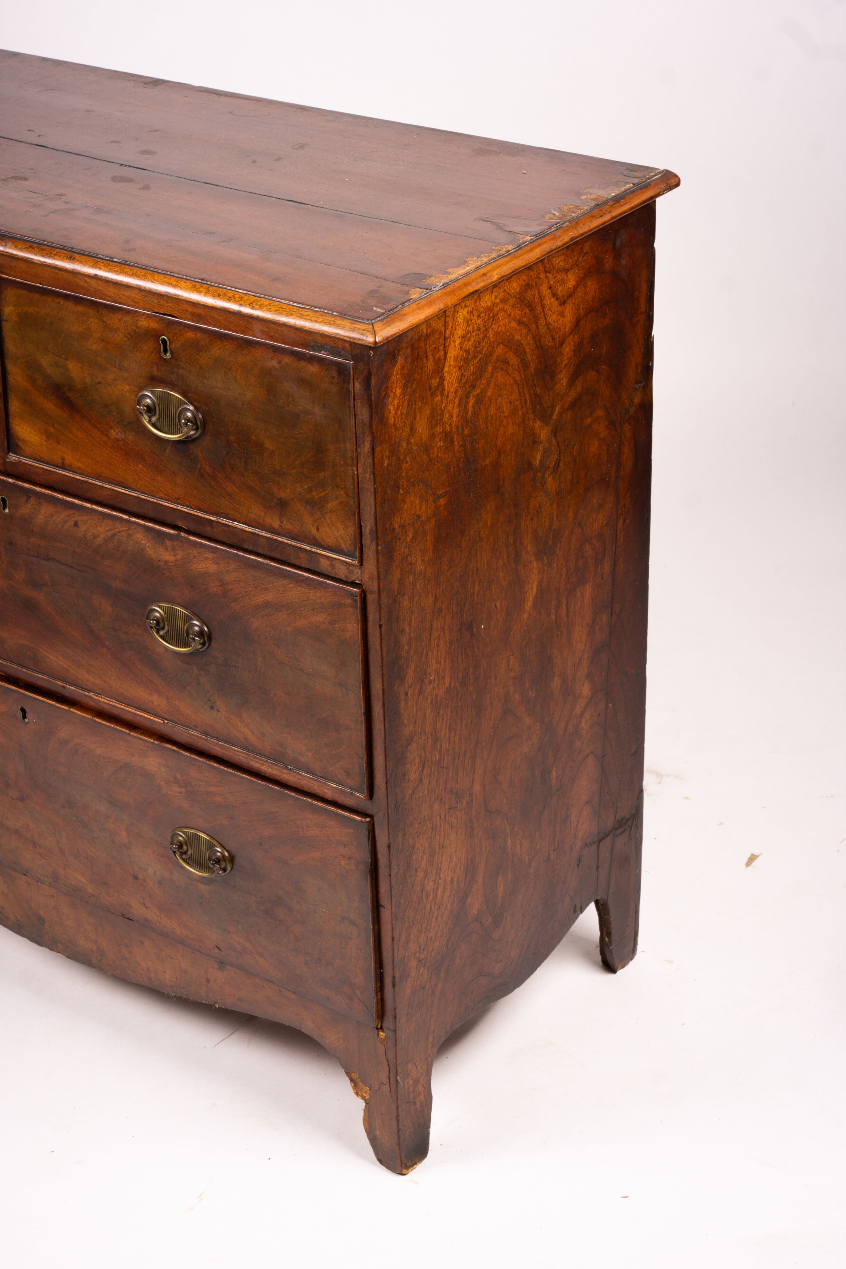 A small George III mahogany chest, width 94cm, depth 48cm, height 89cm